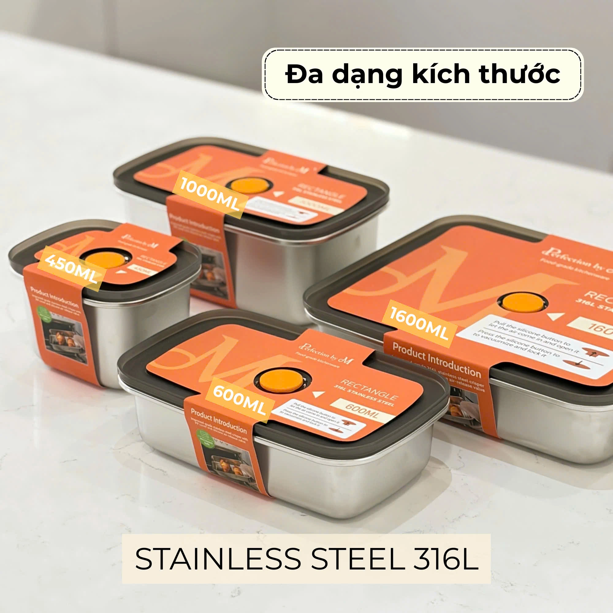 Hộp inox 316L dùng lò vi sóng Perfection by M - Ảnh 4