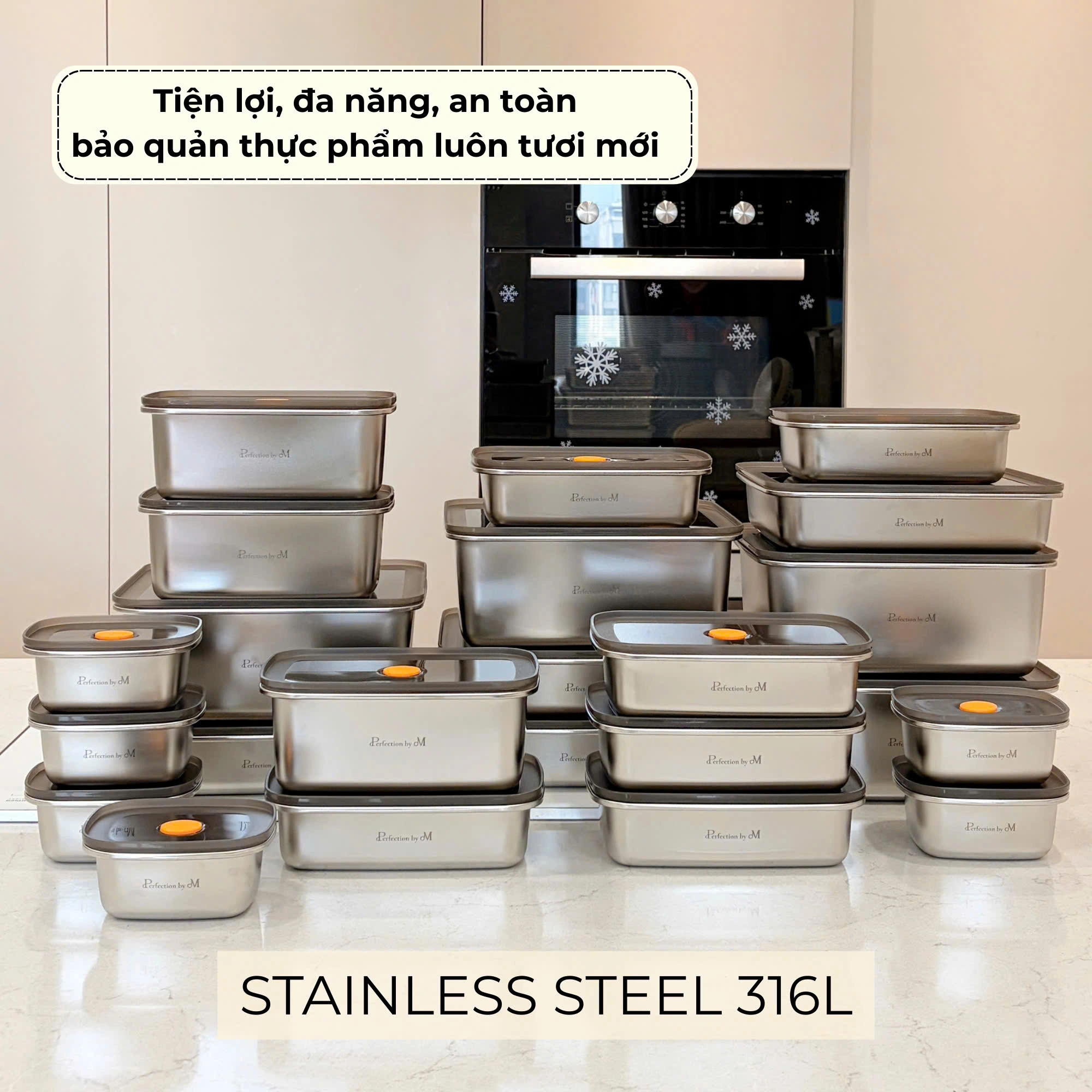 Hộp inox 316L dùng lò vi sóng Perfection by M - Ảnh 2