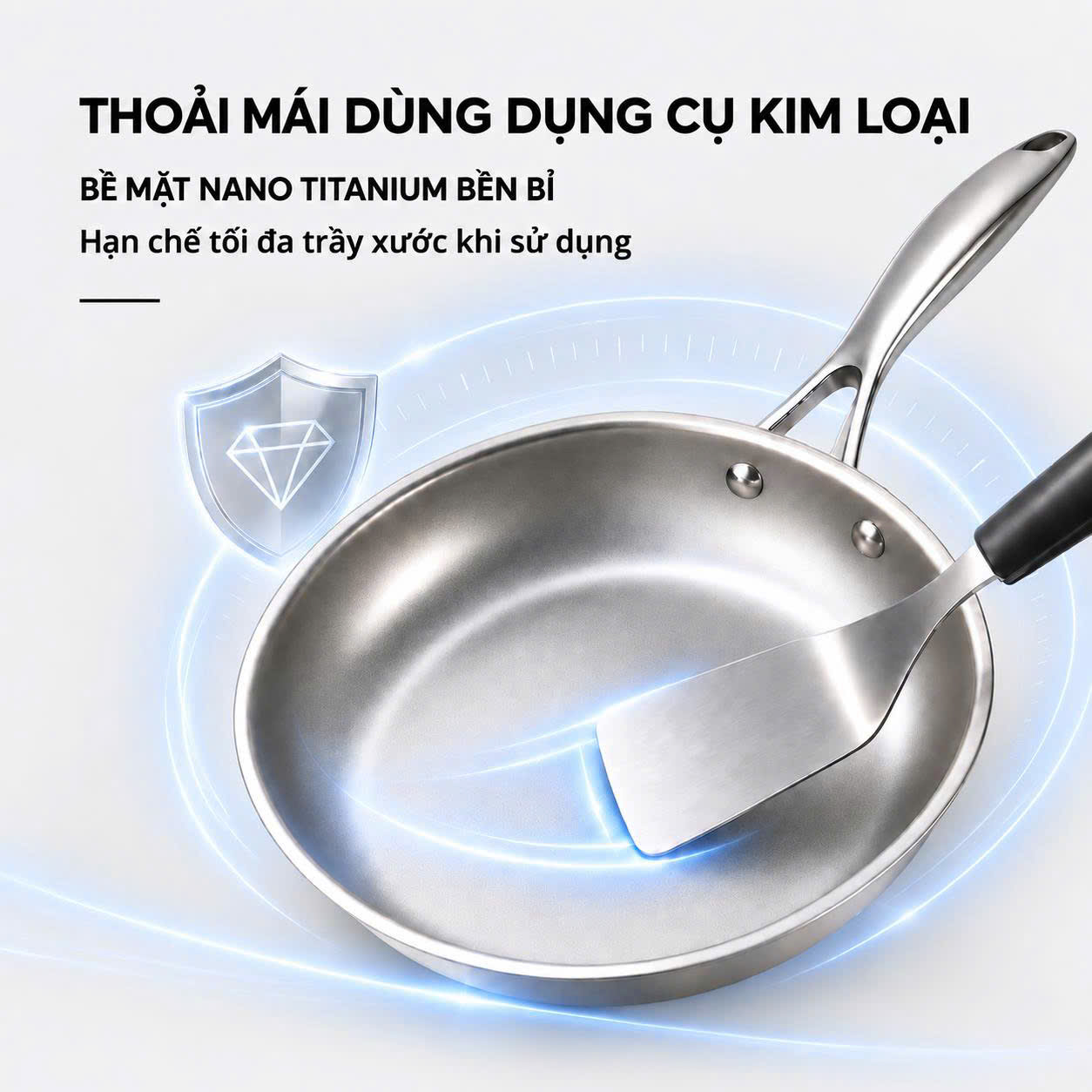 Chảo chống dính Nano Titanium SS304 Perfection by M 22cm, 24cm, 26cm - Ảnh 2